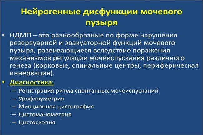 Нейрогенные дисфункции мочевого пузыря